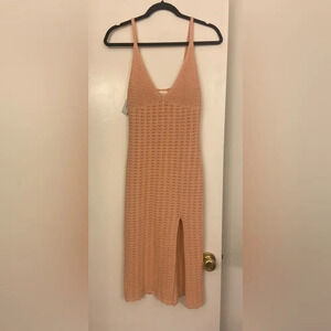NWT Wilfred Evie Midi Crochet Dress Coral Blush Size Extra Small